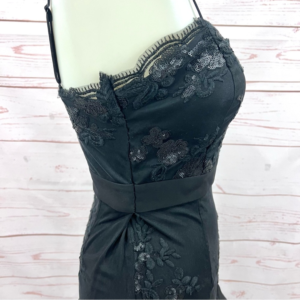 Laundry Shelli Segal Tiered Lace Sequin Cocktail Maxi Prom Dress Evening Gown - Picture 9 of 16